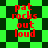 Red text 'pat rocks out loud' on green and black checkered background with pixelated animation effects.