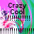 Pixelated icon with bold black text 'Crazy Cool' and multiple exclamation marks over a colorful gradient background.