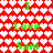 Red background with white heart pattern and green text reading 'I Love Sam' in multiple positions.