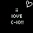 Pixelated white text and symbols on black background with heart symbol above two identical text blocks.