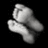 Black background with grayscale feet image and white pixelated text reading cut it out Jake! nobody really needs all ten toes...