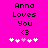 Pixelated text and symbols on a bright pink background with white and light purple heart shapes.