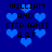 Blue background with pixelated hearts and black text reading 'WILLIAM AND STEPHANIE A.A.F' in two identical sections.