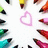 Animated sequence of colorful pencil icons with a pink heart and 'I love you!!' text on a white background.