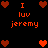 Pixelated red text and heart symbols on a black background, with animated changes in heart arrangement.