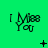 Green background with repeated 'I Miss You' text icons and small black symbols between them.