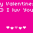 Pixelated pink background with white text reading 'y Valentiney Valentin: I luv You' and two of five pixel hearts each, one heart in each is light pink