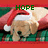 Animated image of a puppy wearing Santa hat with text overlays on red and green background.