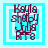 Four identical pixelated images of a character with text 'Koula shelby' and 'Jr.8' on a light blue background with white border.