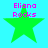 Four identical green star icons with pink text "Eliana Rocks" on a cyan background, arranged in a