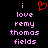 A static pixel art image with a black background displays pink text reading 'i love remy thomas fields' and a red heart symbol above the word 'love'.
