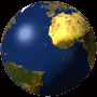 circular icons featuring Earth globes and three distinct human faces with varying expressions and backgrounds