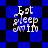 Pixelated text 'Eat sleep aim' on blue and black checkered background with animated diamond pattern transitions.