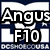 A static buddy icon split into four quadrants with text and symbols: top-left shows 'Angus F10' over a blue background, top-right has 'ls' in white on red circular patterns, bottom-left displays 'The Best', and bottom-right is gray.