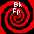 Four identical red and black spiral patterns arranged in a with white text 'Bik Ppl' overlaid on each spiral