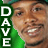 A 48x48 pixel animated buddy icon featuring a person with green background and vertical "DAVE" text, displayed as a contact sheet of three sampled frames showing slight facial expression differences.