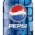 Animated Pepsi bottle icon with red, white, and blue colors on a blue background; text "PEPSI" appears below the bottle