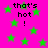 Bright pink background with scattered green stars and repeated black text 'that's hot!' in pixelated font.