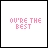 24 white square with pink pixelated text variations reading 'YOU'RE THE BEST' and 'YOU'RE THE WORST', one gray in bottom-right corner