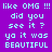 Pixelated text on purple background with pink highlight bars, displaying phrases like 'like OMG !!! did you see it ? ya it was BEAUTIFUL' in cyan letters.