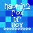 Blue pixelated with white text 'naomic2', '[ox', 'ur', 'box' repeated across four identical , each separated by a thin horizontal line of dots