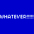 Blue background with two horizontal lines of white pixelated text reading 'WHATEVER!!!!!WHATEVER!!!!!' in a repeating pattern.