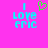 Pixelated cyan text "I love eric" on bright pink background with green heart symbol above the word "love" in one frame.