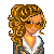 Pixel art of a woman with curly hair and sunglasses, wearing a brown jacket over white shirt and dark pants, standing above text reading "Be wild Be sexy Be true JUST Be you!" on gradient background.