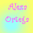 Pixelated text 'Alexa Ortega' in pink cursive font on a yellow and cyan gradient background with visible pixelation.