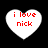 Four white heart-shaped icons with red text "i love nick" on black background, arranged in two of two