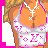 Pixelated cartoon figure in bikini with pink and white patterns, wearing a straw hat and necklace, with text overlays changing across frames.
