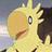 A 48x48 pixel buddy icon featuring a yellow cartoon bird-like creature with brown hair and blue eyes on the left, next to black background text reading "Anime IM" above smaller stylized text "cOm" on the right.