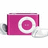 A static image shows a pink rectangular device with a white circular control on a white background, next to cyan text on a black background.