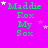 A bright pink background displays repeated text 'Maddie Fox My Sox' in green and purple, with white and pink stars scattered around.