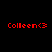 Two identical red pixelated text strings 'Colleen<3' displayed side-by-side on a black background.