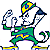 Pixelated character with green body, yellow accents, and blue limbs holding a large bell in one hand and a coiled object in the other.