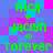 Pixelated green text on a blue and pink checkered background with repeated 'nick jaclyn forever' phrases.
