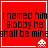 Red background with black text reading "I named him Blobby he shall be mine" and a white pixelated alien icon in the bottom-right corner.