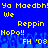 Blue background with yellow pixelated text repeating 'Yo Moedbh! Yo Moedbh! We We Reppin Reppin HoPo! HoPo! FH '08 FH '08' in two