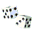 Animated contact sheet of dice frames showing rolling motion with white faces and black dots on gray background.