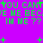 Purple background with green pixelated text repeating 'YOU CAN'T BE ME BEC IM ME ??' and small plus symbols scattered throughout.