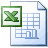 Pixelated icon shows green Excel 'X' symbol over light blue spreadsheet grid with bar chart, all on white background.