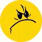 Six yellow circular icons with black line-drawn facial features showing varying expressions including angry, sad, and smiling faces.