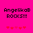 Bright pink background with black pixelated text "AngelikaB ROCKS!!!" and five red pixelated hearts below, two versions side-by-side.