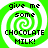 Four identical green and white spiral-patterned icons with black text reading 'give me some CHOCOLATE MILK!' arranged in a