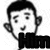 Black-and-white pixelated cartoon faces with partial text overlays, a large black cross on the right side, and gray background section.