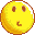 Yellow circular emoji faces with brown outlines and white highlights on gray background, displaying various expressions including neutral, angry, and smiling.