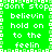Green background with white pixelated text repeating 'don't stop believin hold on to the feelin' in a pattern, bordered by alternating light and dark green squares