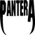 Static black-and-white pixelated logo icon featuring the word "PANTERA" in bold, blocky letters with stylized curved extensions on the first and last characters against a white background.