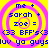 Yellow background with pink concentric circles surrounding blue text reading "me + sarah + zoe = <33 BFF's<3 luv ya guys" in four identical
